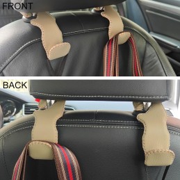 Car Hooks Universal Car Vehicle Back Seat Headrest Hanger Holder Hook Microfiber Leather & Stainless Steel for Bag Purse Cloth