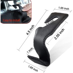 Car Hooks Universal Car Vehicle Back Seat Headrest Hanger Holder Hook Microfiber Leather & Stainless Steel for Bag Purse Cloth