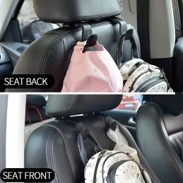 Car Hooks Universal Car Vehicle Back Seat Headrest Hanger Holder Hook Microfiber Leather & Stainless Steel for Bag Purse Cloth