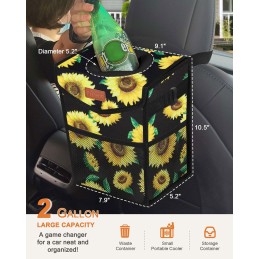 Car Trash Can with Lid, Cute Leakproof Car Trash Garbage Bag Hanging Vehicle Trash Bin Small Portable Automotive Garbage Cans