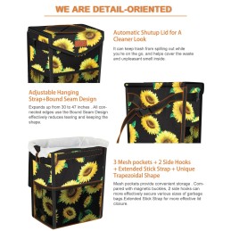 Car Trash Can with Lid, Cute Leakproof Car Trash Garbage Bag Hanging Vehicle Trash Bin Small Portable Automotive Garbage Cans