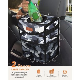 Car Trash Can with Lid, Cute Leakproof Car Trash Garbage Bag Hanging Vehicle Trash Bin Small Portable Automotive Garbage Cans