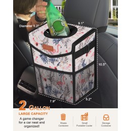 Car Trash Can with Lid, Cute Leakproof Car Trash Garbage Bag Hanging Vehicle Trash Bin Small Portable Automotive Garbage Cans