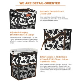 Car Trash Can with Lid, Cute Leakproof Car Trash Garbage Bag Hanging Vehicle Trash Bin Small Portable Automotive Garbage Cans