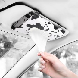 Leather Tissue Holder, Mask Holder, Rectangular Sun Visor Napkin, Mask Dispenser, Premium Car Tissue Box for car, Vehicle