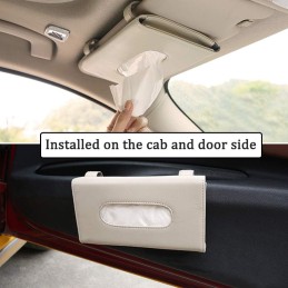 Leather Tissue Holder, Mask Holder, Rectangular Sun Visor Napkin, Mask Dispenser, Premium Car Tissue Box for car, Vehicle