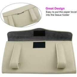 Leather Tissue Holder, Mask Holder, Rectangular Sun Visor Napkin, Mask Dispenser, Premium Car Tissue Box for car, Vehicle