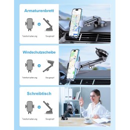 CIRYCASE Handyhalterung Auto, [Ultrastarke Saugkraft] Universal Handy Halterung Auto, Hände Frei & Hüllenfreundlich, Handyhalter