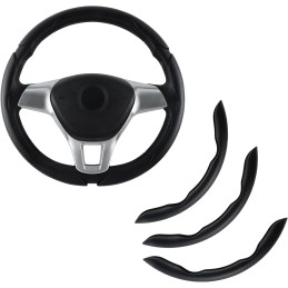 Amiss Carbon Fiber Anti-Skid Steering Wheel Protector, Segmented Butterfly Universal Wheel Cover, Car Interior Accessories (Red)