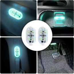 Auto Led Innenbeleuchtung, 4 Stück Magnetisch LED Touch Licht RGB 7 Farben Einstellbar Innenraum Ambientebeleuchtung für Auto