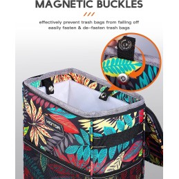 HOTOR Car Trash Can with Lid and Storage Pockets - 100% Leak-Proof Organizer, Waterproof Garbage Can, Multipurpose Trash Bin for