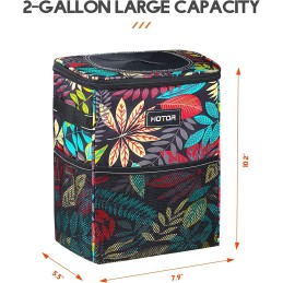 HOTOR Car Trash Can with Lid and Storage Pockets - 100% Leak-Proof Organizer, Waterproof Garbage Can, Multipurpose Trash Bin for