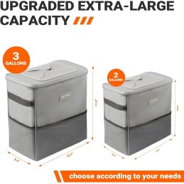 HOTOR Car Trash Can with Lid and Storage Pockets - 100% Leak-Proof Organizer, Waterproof Garbage Can, Multipurpose Trash Bin for