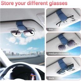 Sunglass Holder for Car Visor Sunglasses Clip Magnetic Leather Glasses Eyeglass Holder Truck Interior Car Accessories for Woman