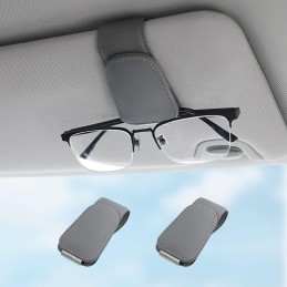 Sunglass Holder for Car Visor Sunglasses Clip Magnetic Leather Glasses Eyeglass Holder Truck Interior Car Accessories for Woman