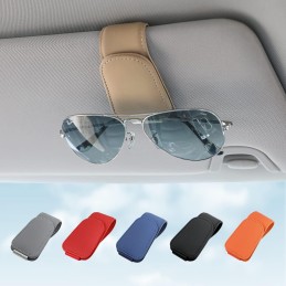 Sunglass Holder for Car Visor Sunglasses Clip Magnetic Leather Glasses Eyeglass Holder Truck Interior Car Accessories for Woman