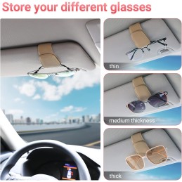 Sunglass Holder for Car Visor Sunglasses Clip Magnetic Leather Glasses Eyeglass Holder Truck Interior Car Accessories for Woman