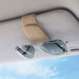 Sunglass Holder for Car Visor Sunglasses Clip Magnetic Leather Glasses Eyeglass Holder Truck Interior Car Accessories for Woman