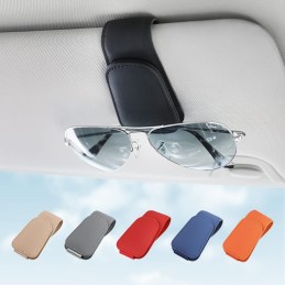 Sunglass Holder for Car Visor Sunglasses Clip Magnetic Leather Glasses Eyeglass Holder Truck Interior Car Accessories for Woman