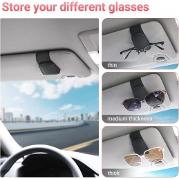 Sunglass Holder for Car Visor Sunglasses Clip Magnetic Leather Glasses Eyeglass Holder Truck Interior Car Accessories for Woman