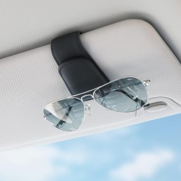 Sunglass Holder for Car Visor Sunglasses Clip Magnetic Leather Glasses Eyeglass Holder Truck Interior Car Accessories for Woman