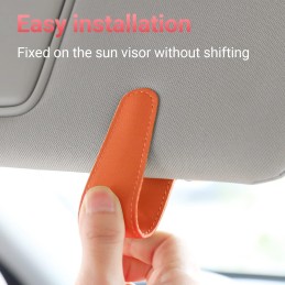 Sunglass Holder for Car Visor Sunglasses Clip Magnetic Leather Glasses Eyeglass Holder Truck Interior Car Accessories for Woman