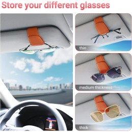 Sunglass Holder for Car Visor Sunglasses Clip Magnetic Leather Glasses Eyeglass Holder Truck Interior Car Accessories for Woman