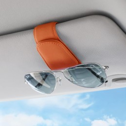 Sunglass Holder for Car Visor Sunglasses Clip Magnetic Leather Glasses Eyeglass Holder Truck Interior Car Accessories for Woman