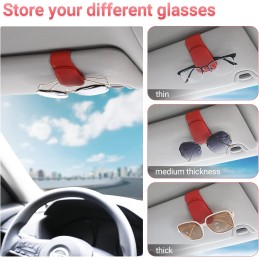 Sunglass Holder for Car Visor Sunglasses Clip Magnetic Leather Glasses Eyeglass Holder Truck Interior Car Accessories for Woman