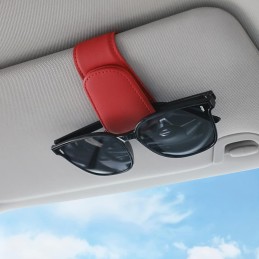 Sunglass Holder for Car Visor Sunglasses Clip Magnetic Leather Glasses Eyeglass Holder Truck Interior Car Accessories for Woman