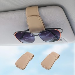 Sunglass Holder for Car Visor Sunglasses Clip Magnetic Leather Glasses Eyeglass Holder Truck Interior Car Accessories for Woman