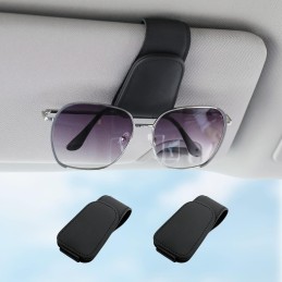 Sunglass Holder for Car Visor Sunglasses Clip Magnetic Leather Glasses Eyeglass Holder Truck Interior Car Accessories for Woman