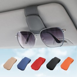 Sunglass Holder for Car Visor Sunglasses Clip Magnetic Leather Glasses Eyeglass Holder Truck Interior Car Accessories for Woman