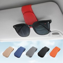 Sunglass Holder for Car Visor Sunglasses Clip Magnetic Leather Glasses Eyeglass Holder Truck Interior Car Accessories for Woman