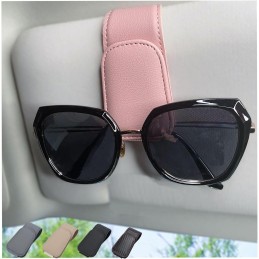 Magnetic Leather Sunglass Holder for Car, Sunglasses Clip for Car Visor, Auto Interior Accessories Universal for Different Size