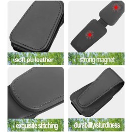 Magnetic Leather Sunglass Holder for Car, Sunglasses Clip for Car Visor, Auto Interior Accessories Universal for Different Size