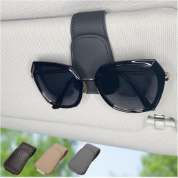 Magnetic Leather Sunglass Holder for Car, Sunglasses Clip for Car Visor, Auto Interior Accessories Universal for Different Size