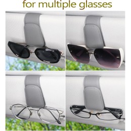 Magnetic Leather Sunglass Holder for Car, Sunglasses Clip for Car Visor, Auto Interior Accessories Universal for Different Size