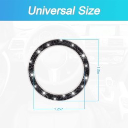 AUKEPO Car Bling Crystal Rhinestone Engine Start Ring Decals, 2 Pack Car Push Start Button Cover/Sticker, Key Ignition Knob