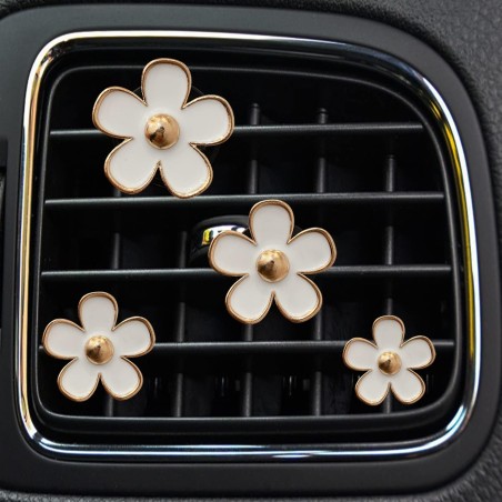 Daisy Air Vent Clips, 4-Pcs Nette Blume Auto Klimaanlage Outlet Clip Auto Air Freshener Clip Charm Auto Inter Decor Zubehör für