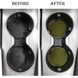 SINGARO Car Cup Coaster, 4PCS Universal Non-Slip Cup Holders Embedded in Ornaments Coaster, Car Interior Accessories, Red