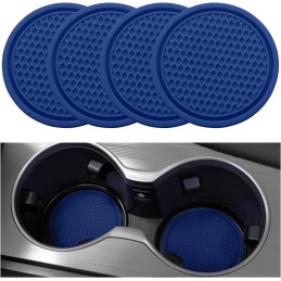 SINGARO Car Cup Coaster, 4PCS Universal Non-Slip Cup Holders Embedded in Ornaments Coaster, Car Interior Accessories, Red