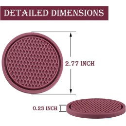 SINGARO Car Cup Coaster, 4PCS Universal Non-Slip Cup Holders Embedded in Ornaments Coaster, Car Interior Accessories, Red