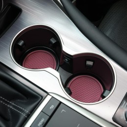 SINGARO Car Cup Coaster, 4PCS Universal Non-Slip Cup Holders Embedded in Ornaments Coaster, Car Interior Accessories, Red