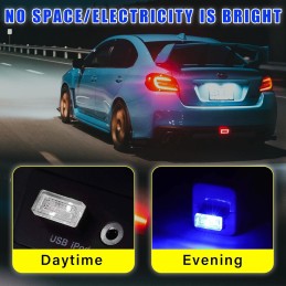 4 PCS USB LED Car Interior Atmosphere Lamp, Plug-in USB Decor Night Light, Portable Auto Ambient Lighting Kit, Universal Vehicle