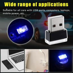 4 PCS USB LED Car Interior Atmosphere Lamp, Plug-in USB Decor Night Light, Portable Auto Ambient Lighting Kit, Universal Vehicle