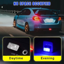 4 PCS USB LED Car Interior Atmosphere Lamp, Plug-in USB Decor Night Light, Portable Auto Ambient Lighting Kit, Universal Vehicle