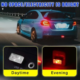 4 PCS USB LED Car Interior Atmosphere Lamp, Plug-in USB Decor Night Light, Portable Auto Ambient Lighting Kit, Universal Vehicle