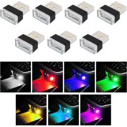 4 PCS USB LED Car Interior Atmosphere Lamp, Plug-in USB Decor Night Light, Portable Auto Ambient Lighting Kit, Universal Vehicle