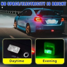 4 PCS USB LED Car Interior Atmosphere Lamp, Plug-in USB Decor Night Light, Portable Auto Ambient Lighting Kit, Universal Vehicle